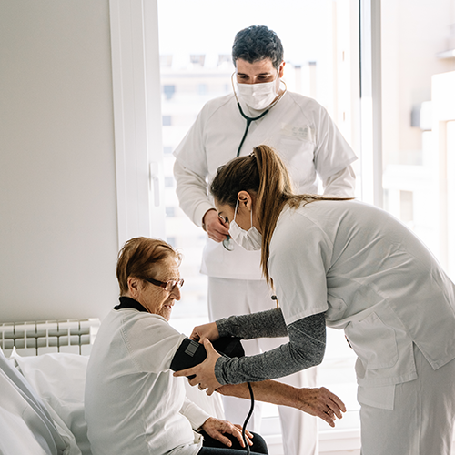 Medical care being given to a client